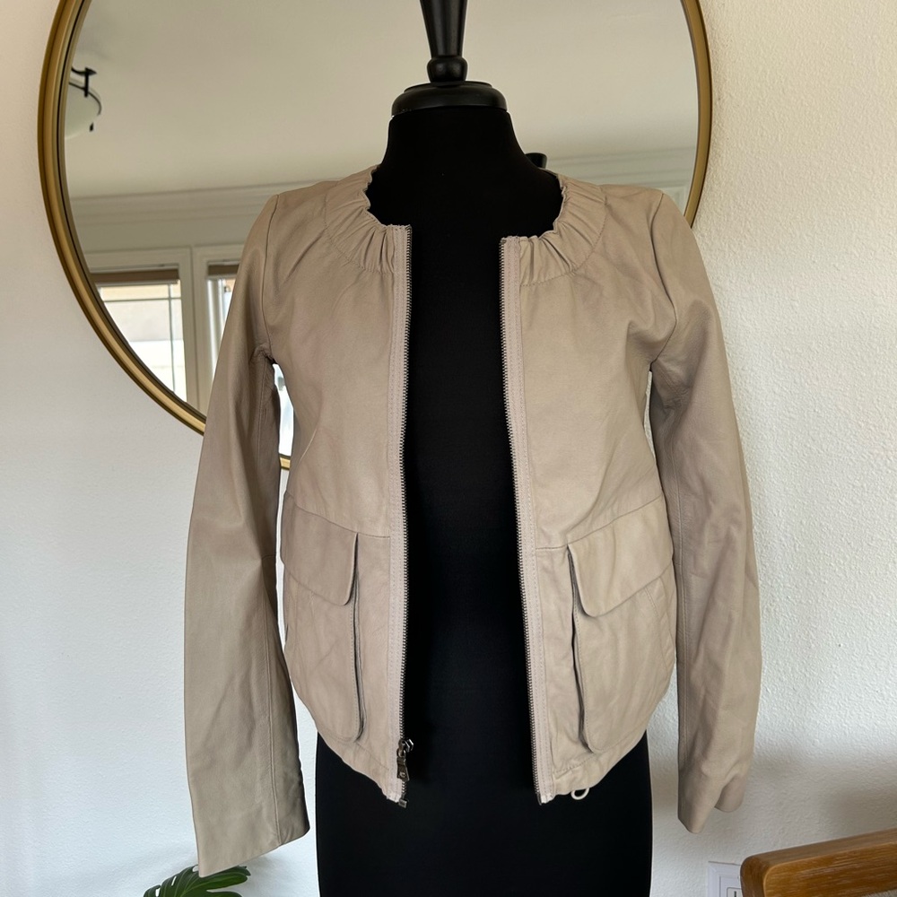 GAP Women's Beige Leather Jacket